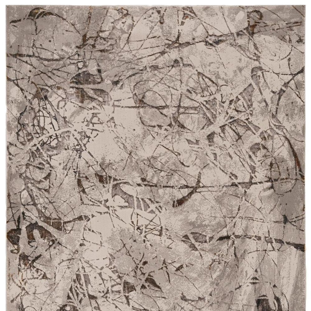 10' X 13' Gray and Ivory Area Rug