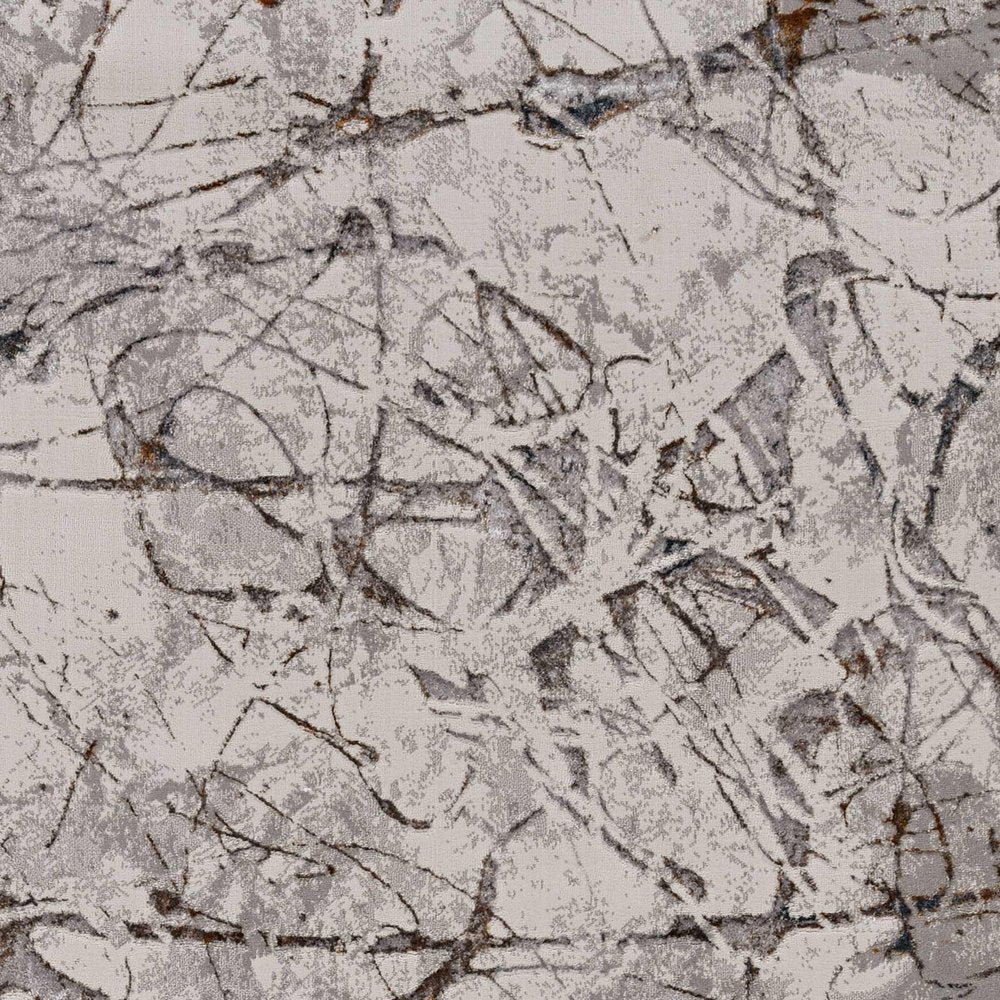 3' X 5' Ivory Gray And Brown Abstract Area Rug