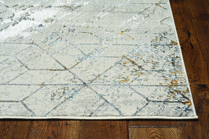 10' X 13' Ivory And Brown Geometric Area Rug