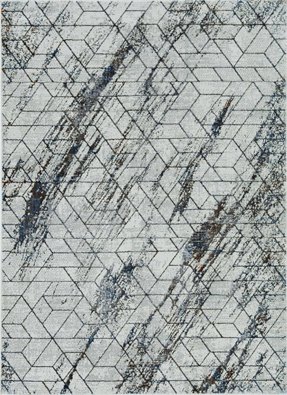 10' X 13' Ivory And Brown Geometric Area Rug