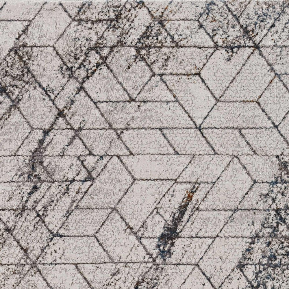 10' X 13' Ivory And Brown Geometric Area Rug