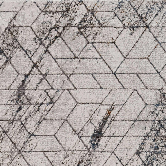 10' X 13' Ivory And Brown Geometric Area Rug