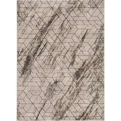 10' X 13' Ivory And Brown Geometric Area Rug