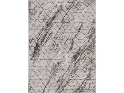 10' X 13' Ivory And Brown Geometric Area Rug