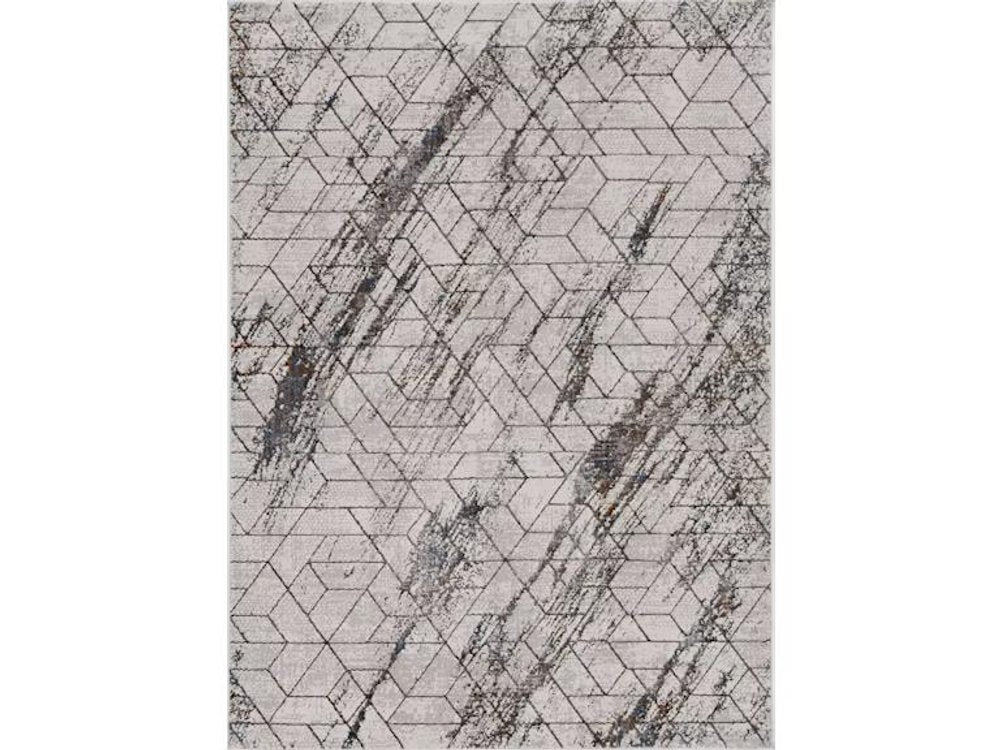 10' X 13' Ivory And Brown Geometric Area Rug