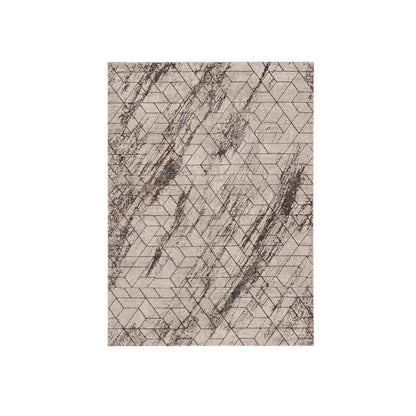 5' X 8' Ivory And Brown Geometric Area Rug