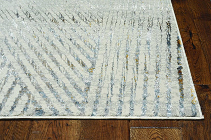 10' X 13' Ivory And Gray Geometric Area Rug