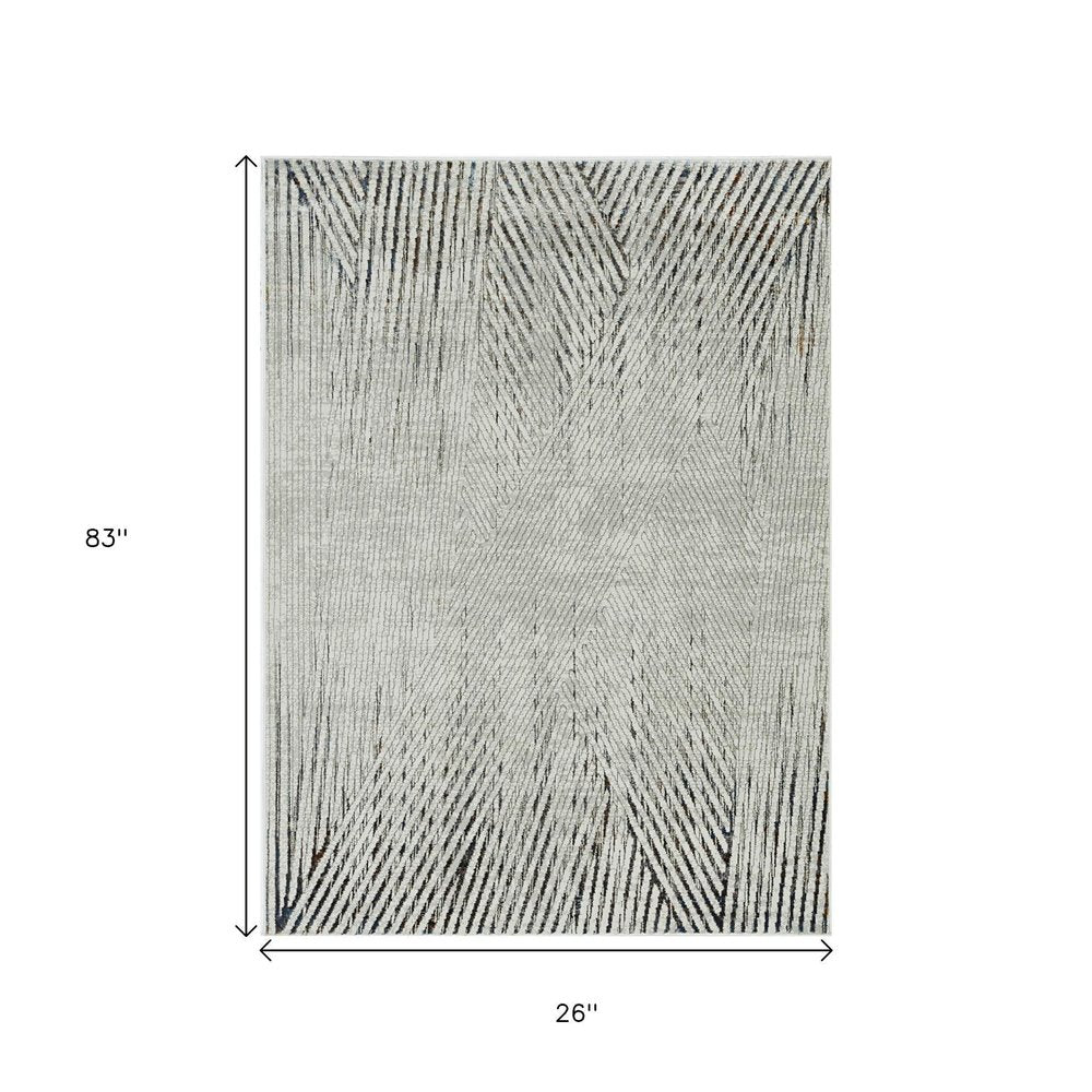 10' X 13' Ivory And Gray Geometric Area Rug