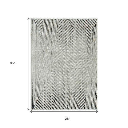 10' X 13' Ivory And Gray Geometric Area Rug