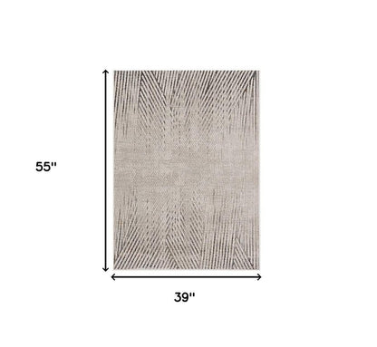 10' X 13' Ivory And Gray Geometric Area Rug