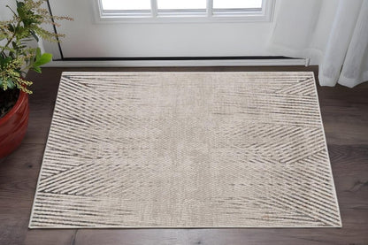 10' X 13' Ivory And Gray Geometric Area Rug