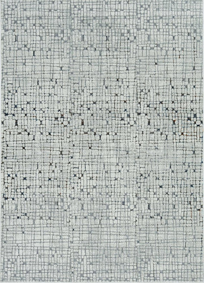 5' X 8' Gray And Black Abstract Distressed Area Rug