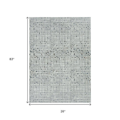 10' X 13' Gray And Black Abstract Area Rug