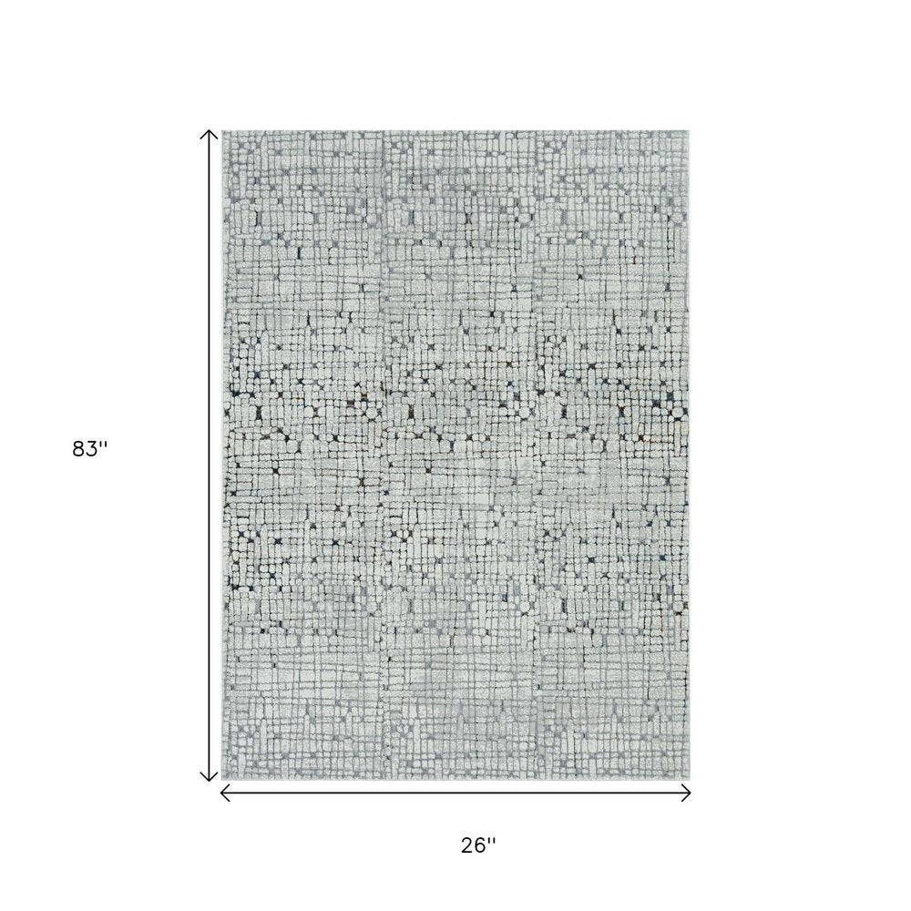 10' X 13' Gray And Black Abstract Area Rug