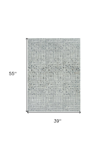 94 X 130 Grey Polyester Rug