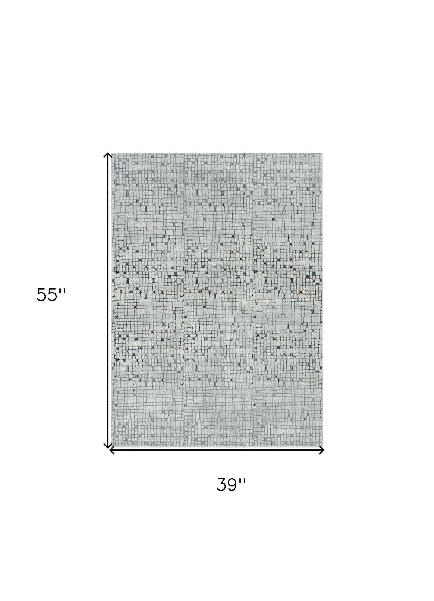 94 X 130 Grey Polyester Rug