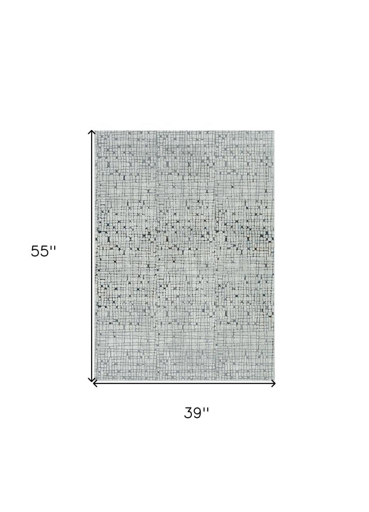 10' X 13' Gray And Black Abstract Area Rug