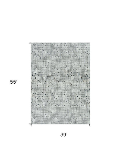10' X 13' Gray And Black Abstract Area Rug