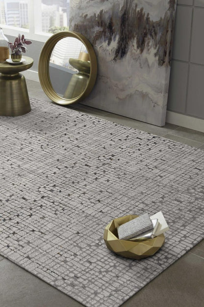 10' X 13' Gray And Black Abstract Area Rug