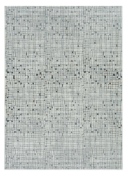 5' X 8' Gray And Black Abstract Distressed Area Rug
