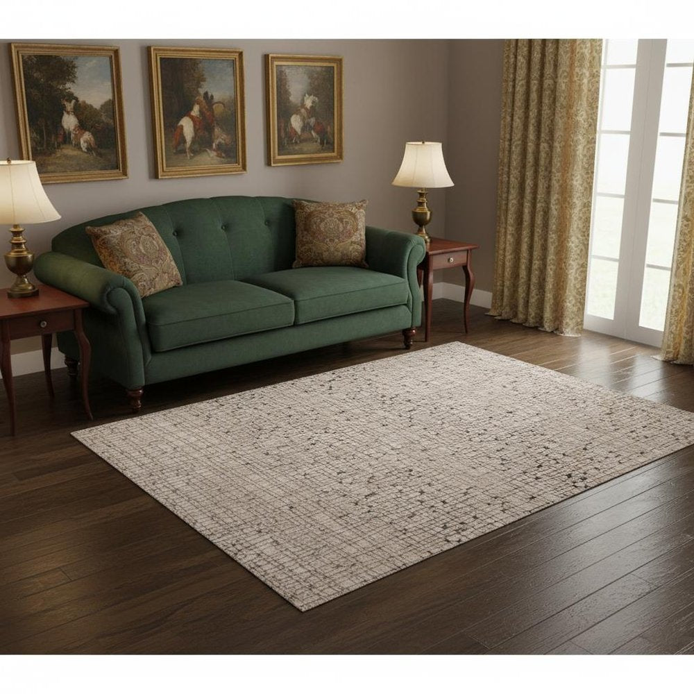 10' X 13' Gray And Black Abstract Area Rug