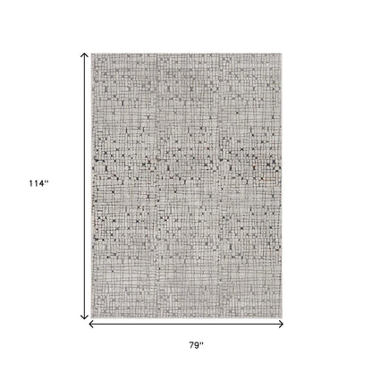 5' X 8' Gray And Black Abstract Distressed Area Rug
