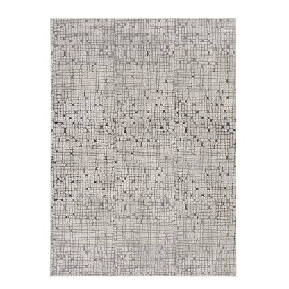 5' X 8' Gray And Black Abstract Distressed Area Rug