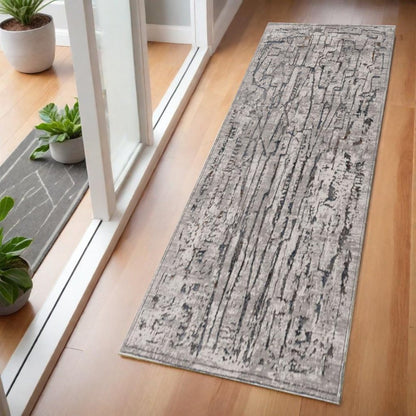 10' X 13' Gray And Black Abstract Area Rug