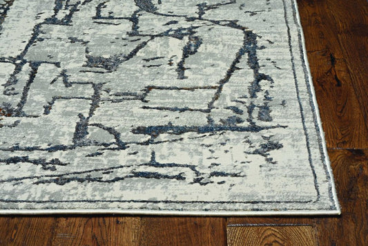 10' X 13' Gray And Black Abstract Area Rug