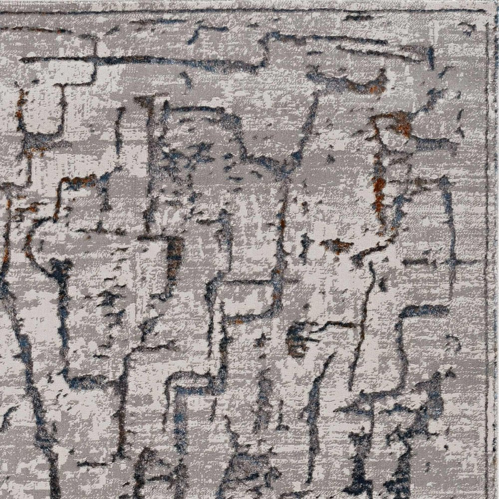 10' X 13' Gray And Black Abstract Area Rug