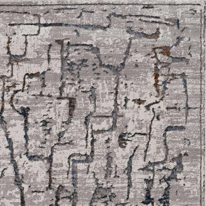 10' X 13' Gray And Black Abstract Area Rug