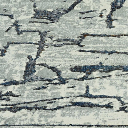 10' X 13' Gray And Black Abstract Area Rug