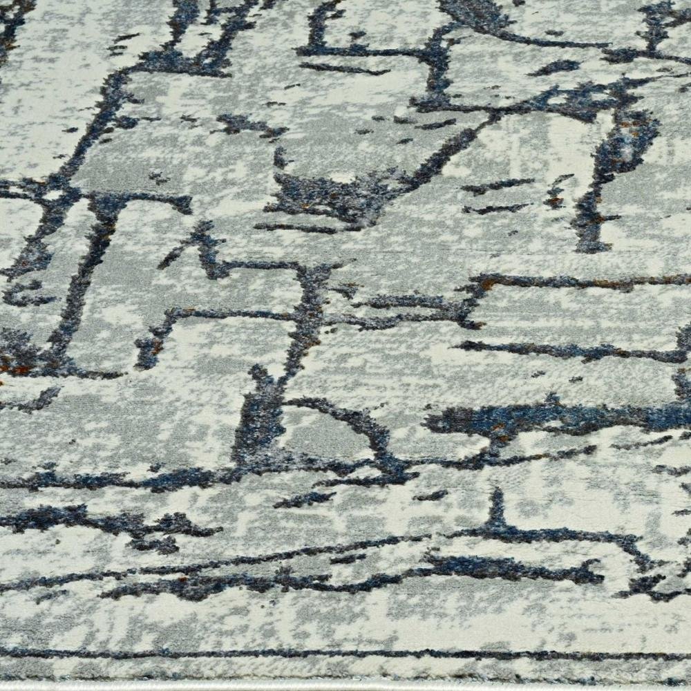 10' X 13' Gray And Black Abstract Area Rug