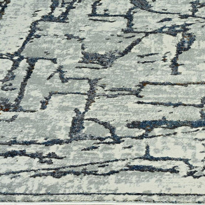 10' X 13' Gray And Black Abstract Area Rug