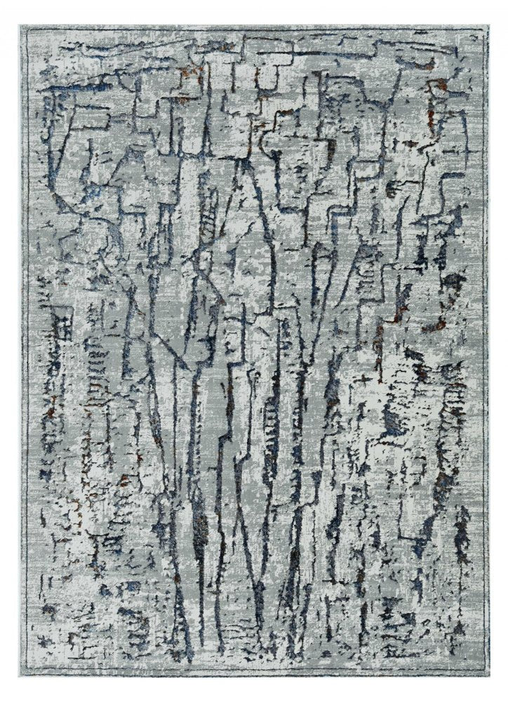 10' X 13' Gray And Black Abstract Area Rug
