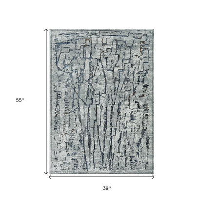 10' X 13' Gray And Black Abstract Area Rug
