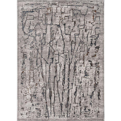 10' X 13' Gray And Black Abstract Area Rug
