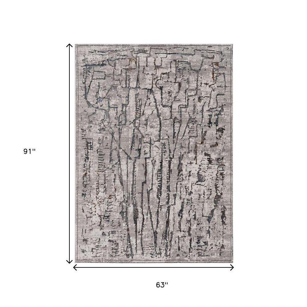 10' X 13' Gray And Black Abstract Area Rug