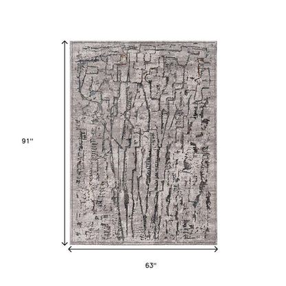10' X 13' Gray And Black Abstract Area Rug