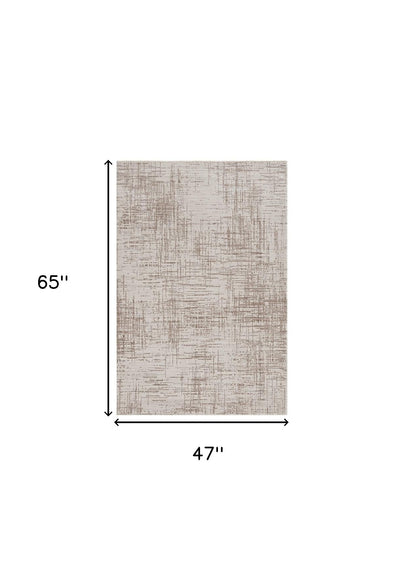 4' X 5' Natural Abstract Area Rug