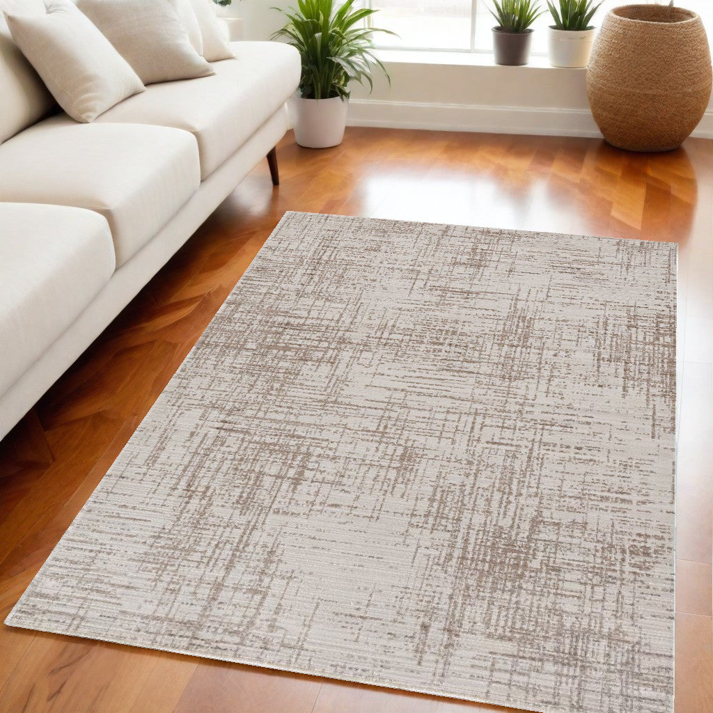 4' X 5' Natural Abstract Area Rug