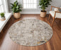 7' Silver Machine Woven Shrank Abstract Design Indoor Runner Rug