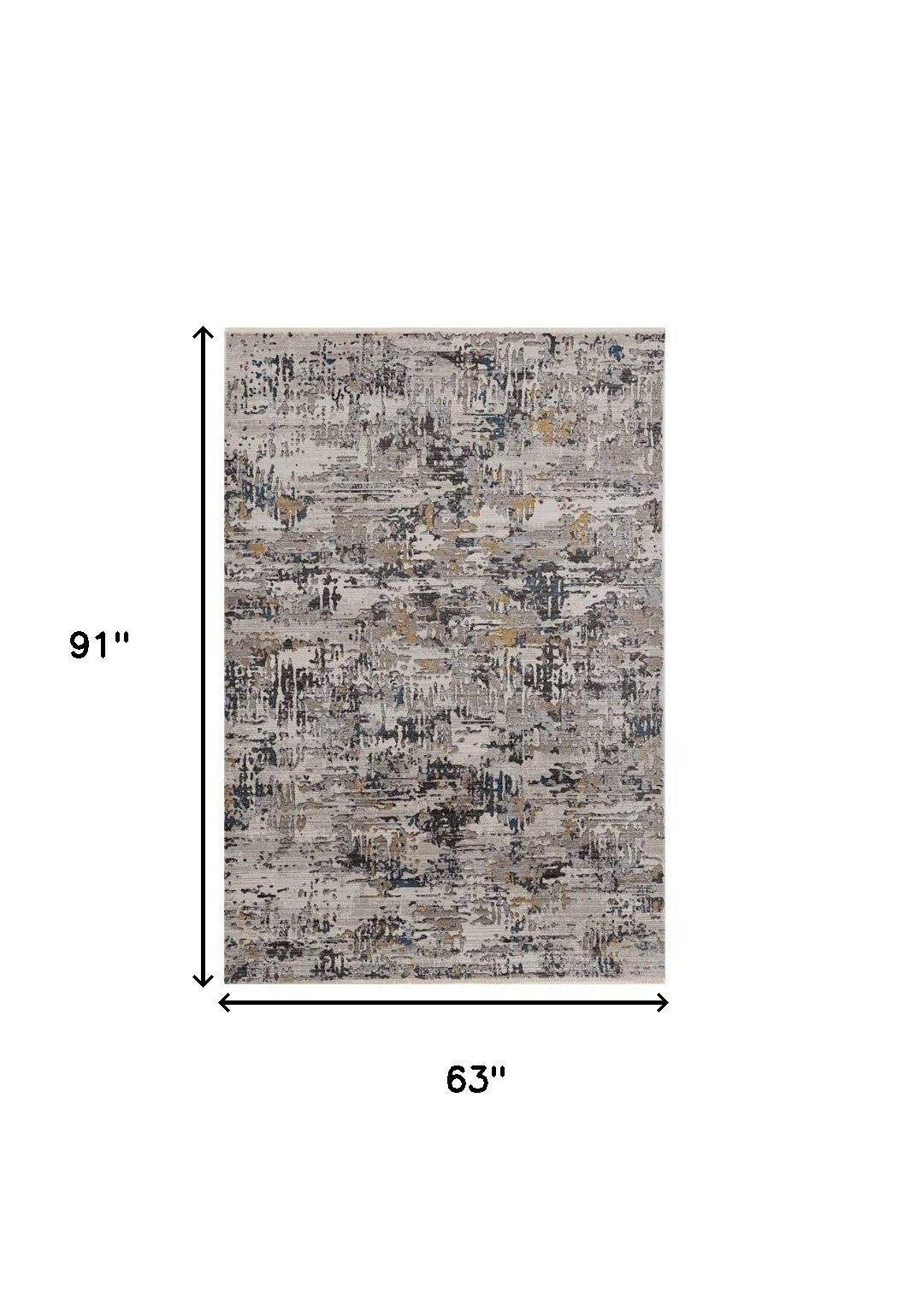 4' X 5' Grey Abstract Area Rug