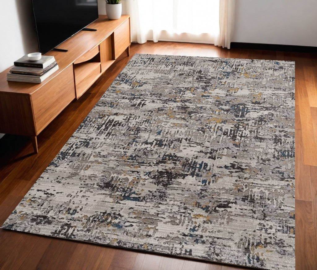 4' X 5' Grey Abstract Area Rug