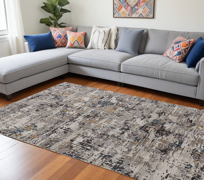 4' X 5' Grey Abstract Area Rug