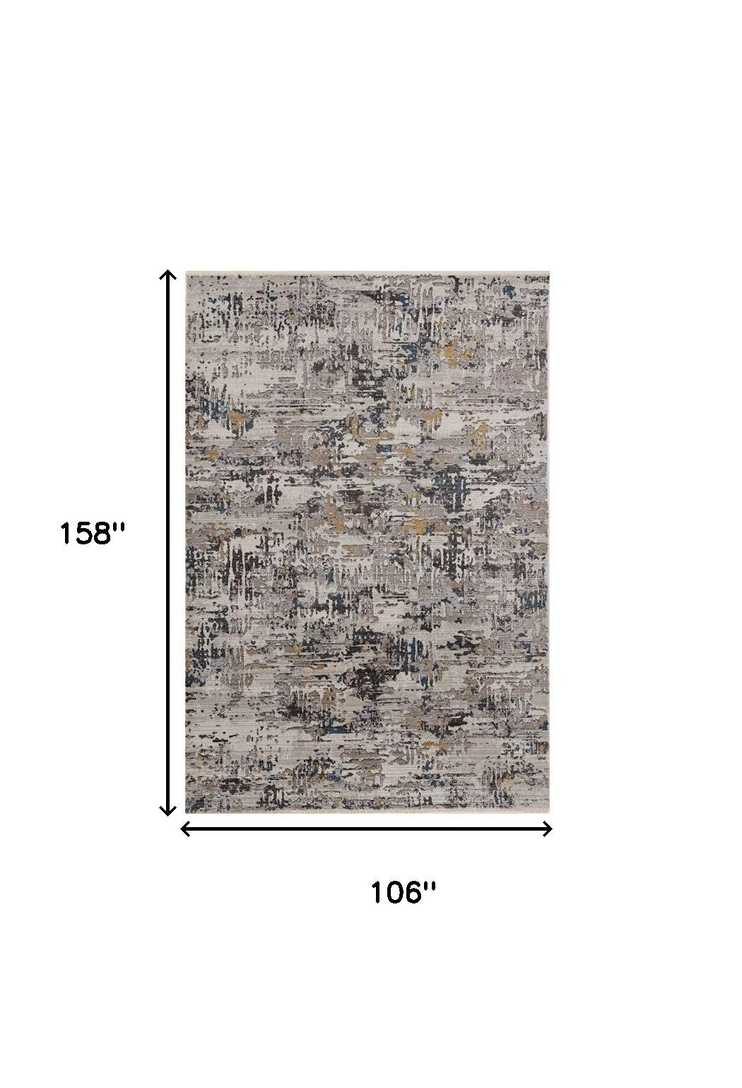 4' X 5' Grey Abstract Area Rug