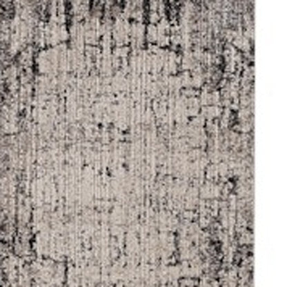 2' X 8' Ivory Or Grey Abstract Cracks Runner Rug