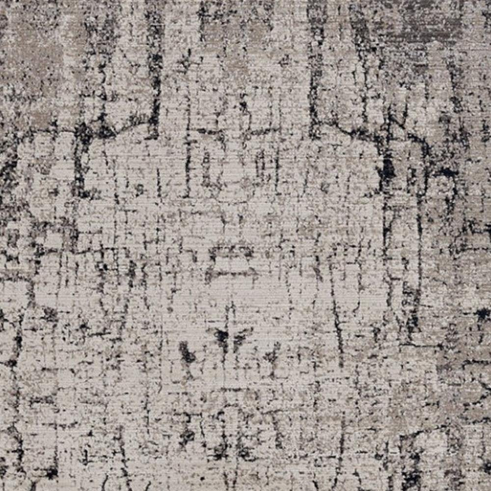 8' Gray and Ivory Round Area Rug