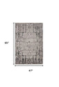 4' X 6' Ivory And Gray Abstract Distressed Area Rug