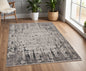 2' X 8' Ivory Or Grey Abstract Cracks Runner Rug